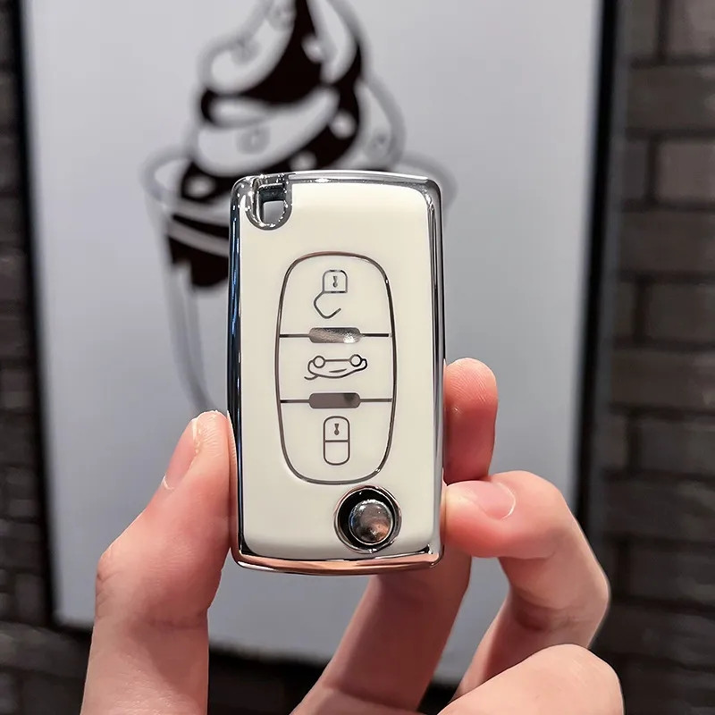 Чохол ТПУ для ключа Peugeot білий, фото 1