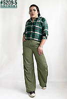 Трендові жіночі штани карго на затяжках із кишенями або штани парашути розмірний ряд 25,26,27,28,29,30