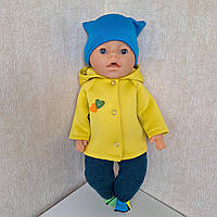Одяг на ляльку пупса бебі бон-болтка, штани, шапка та шкарпетки комплект