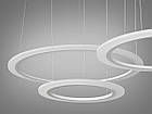 Підвісна біла люстра кільця 6639/800+600+400WH, фото 4