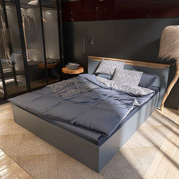 Ліжко двоспальне Еверест Нордік-1400 (з підйомним механізмом) 140х200 см Графіт + Дуб крафт золотий (DTM-5554)