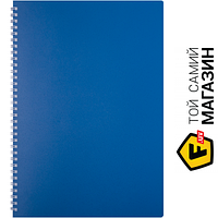 Блокнот Buromax /Тетрадь на пруж. CLASSIC А4, 80л., кл., 60г/м2, синий, пластик. обл (BM.2446-002)