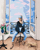 Картина по номерам BrushMe Современная девушка с жемчужной серьгой 40х50см BS52762 FT, код: 8263554