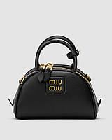 MiuMiu Leather Top-Handle Bag Black хорошее качество