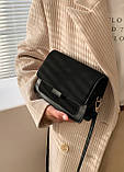 Дефект! Жіноча класична сумка через плече крос-боді на ремінці бархатна велюрова замшева чорна, фото 9