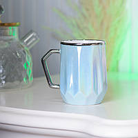 Чашка керамическая Glaze 450мл в зеркальной глазури чашки для кофе Голубой SvitSmart