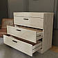 Комод Еверест на 3 ящики Соната-1 80х38х75 дуб крафт білий (DTM-2693), фото 3