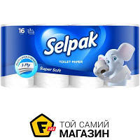 Туалетная бумага Selpak Туалетная бумага туалетная бумага Super Soft трехслойная 16 шт.