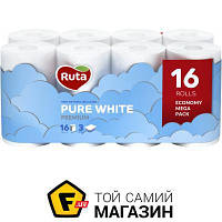 Туалетная бумага Ruta Туалетная бумага туалетная бумага Pure White трехслойная 16 шт.