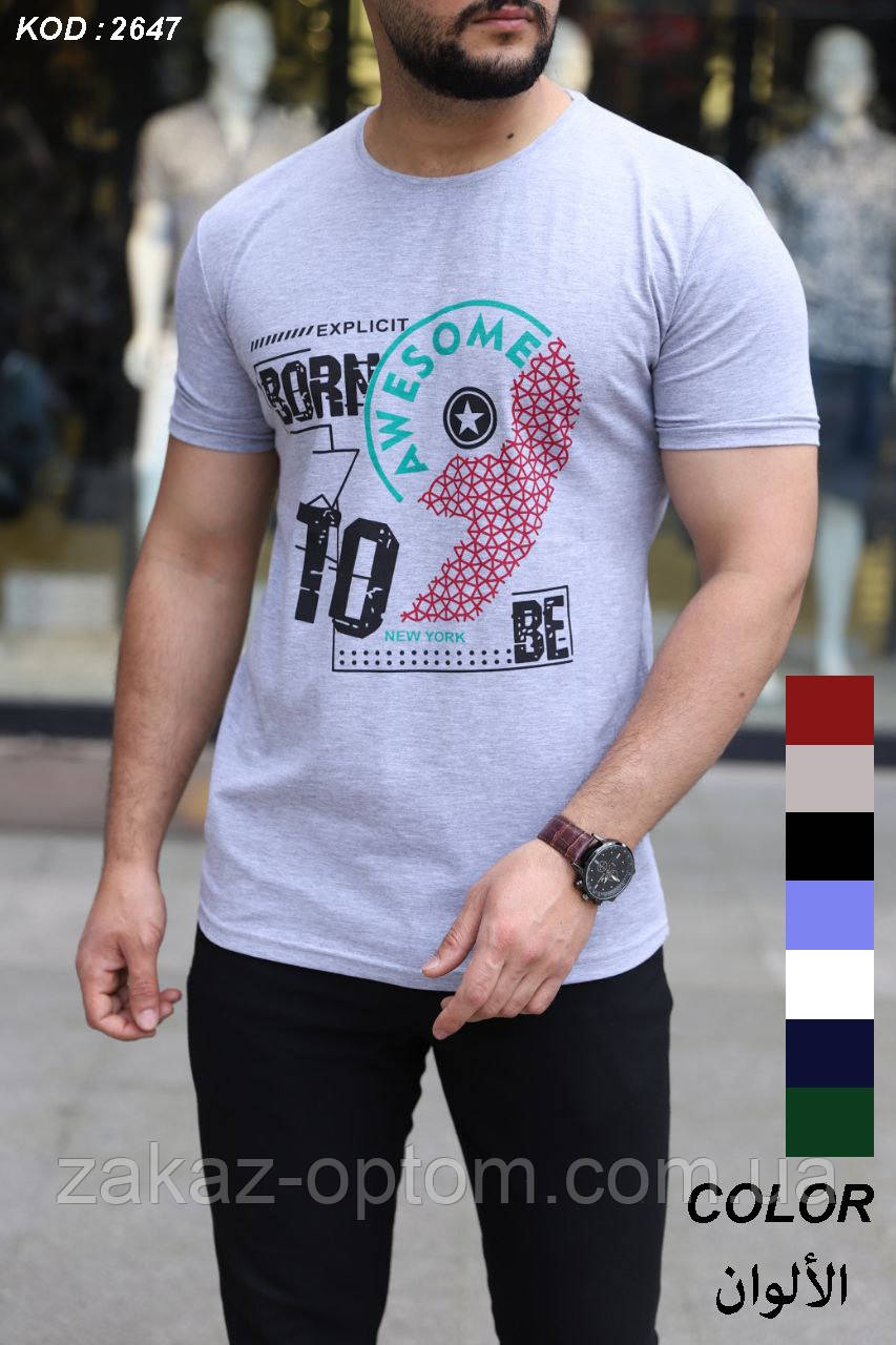 Футболка чоловіча оптом (S-2XL) Туреччина 2647-120352