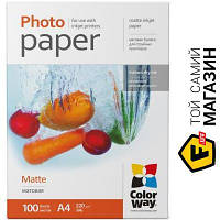 Бумага Colorway Фотобумага CW матовая 220г/м2 A4 100л (PM220100A4) А4 (297 x 210 мм) 100 для струйных
