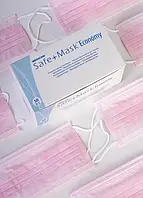Маска захисна медична на резинках Safe + Mask® Economy Рожева