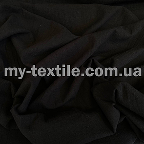 Коттон з імітацією льону Чорний