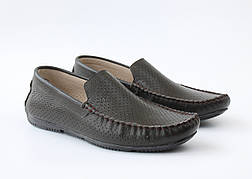 Мокасини коричневі шкіряні шкіряні перфорація літнє чоловіче взуття повсякденне Rosso Avangard M4 Perf Brown