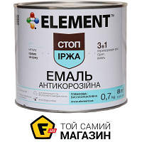 Емаль Element Емаль алкідна антикорозійна 3 в 1 Стоп голжа сірий глянець 0.7 кг