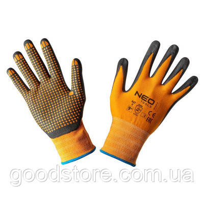 Захисні рукавички Neo Tools робочі, нейлон із нітриловими точками, p. 9 (97-621-9)