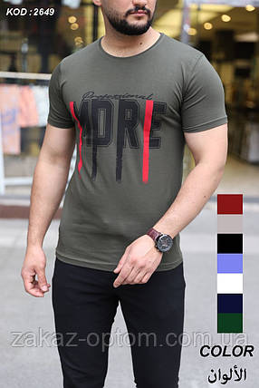 Футболка чоловіча оптом (S-2XL) Туреччина 2649-120376, фото 1
