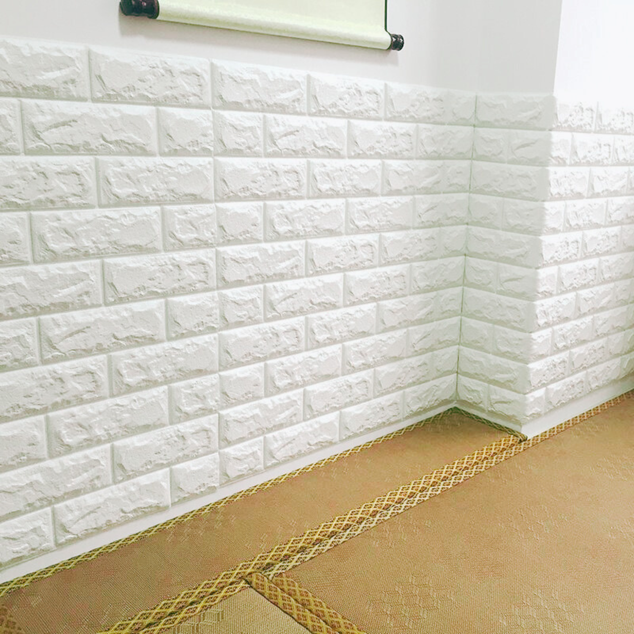 Самоклеюча 3D панель під білу цеглу 700*770*4мм, декор на стіни, 3д шпалери