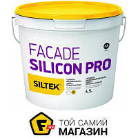 Краска Siltek Краска силиконовая водоэмульсионная FACADE SILICON PRO База FA мат белый 4.5л