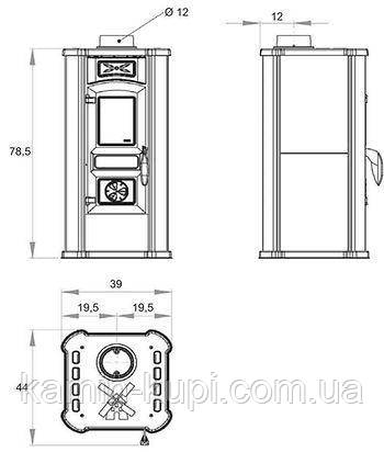 Печь на дровах Piazzetta Efesto 5.8 kW (Италия) - фото 3 - id-p2197288193