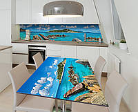 Наклейка 3Д виниловая на стол Zatarga «Каменистый берег» 600х1200 мм для домов, квартир, стол PP, код: 6444083