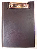 Папка-планшет А5 с прижимом обложка пленка ПВХ цвет чёрный картон пр-во Голландия 2 мм ППВ-2 Бриск