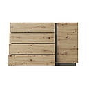 Комод в спальню з ЛДСП 1D4S/138 Arco (Marco) Perfect Home Графіт/Дуб артизан, фото 4