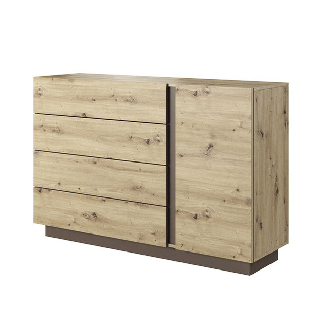 Комод в спальню з ЛДСП 1D4S/138 Arco (Marco) Perfect Home Графіт/Дуб артизан, фото 1