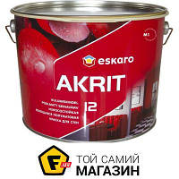 Краска Eskaro Краска акрилатная водоэмульсионная Akrit 12 полумат белый 0.95л 1.12кг