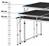 Стіл туристичний скаладний для кемпінгу + 4 стільці Чорний, фото 5