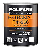Емаль алкідна Polifarb ExtraMal ПФ-266 червоно-коричнева 0.9 кг