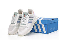 Женские кроссовки Adidas ZX 500 RM White (Белые) Обувь Адидас ЗХ 500 РМ повседневные текстиль весна лето