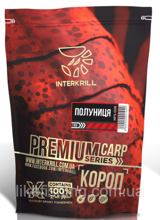 Підгодовування Interkrill Преміум Карп-Полуниця 1кг