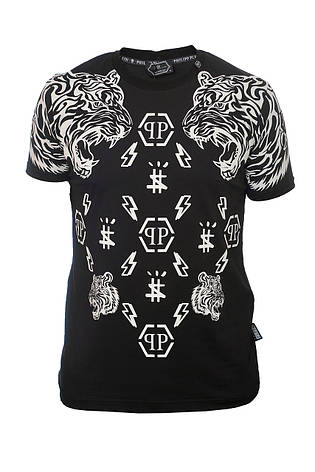 Футболка чоловіча Philipp Plein 24-Y-24503 чорна, фото 1