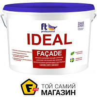 Краска Ft Professional Краска латексная для фасадов и интерьера IDEAL FACADE Base A мат белый 1 л