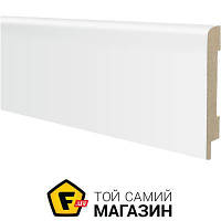 Широкий плінтус Оміс Плінтус МДФ білий silk 16x80x2400 мм