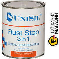 Эмаль Unisil Грунт-эмаль антикоррозионная Rust Stop 3 in 1 серый глянец 2.5 л