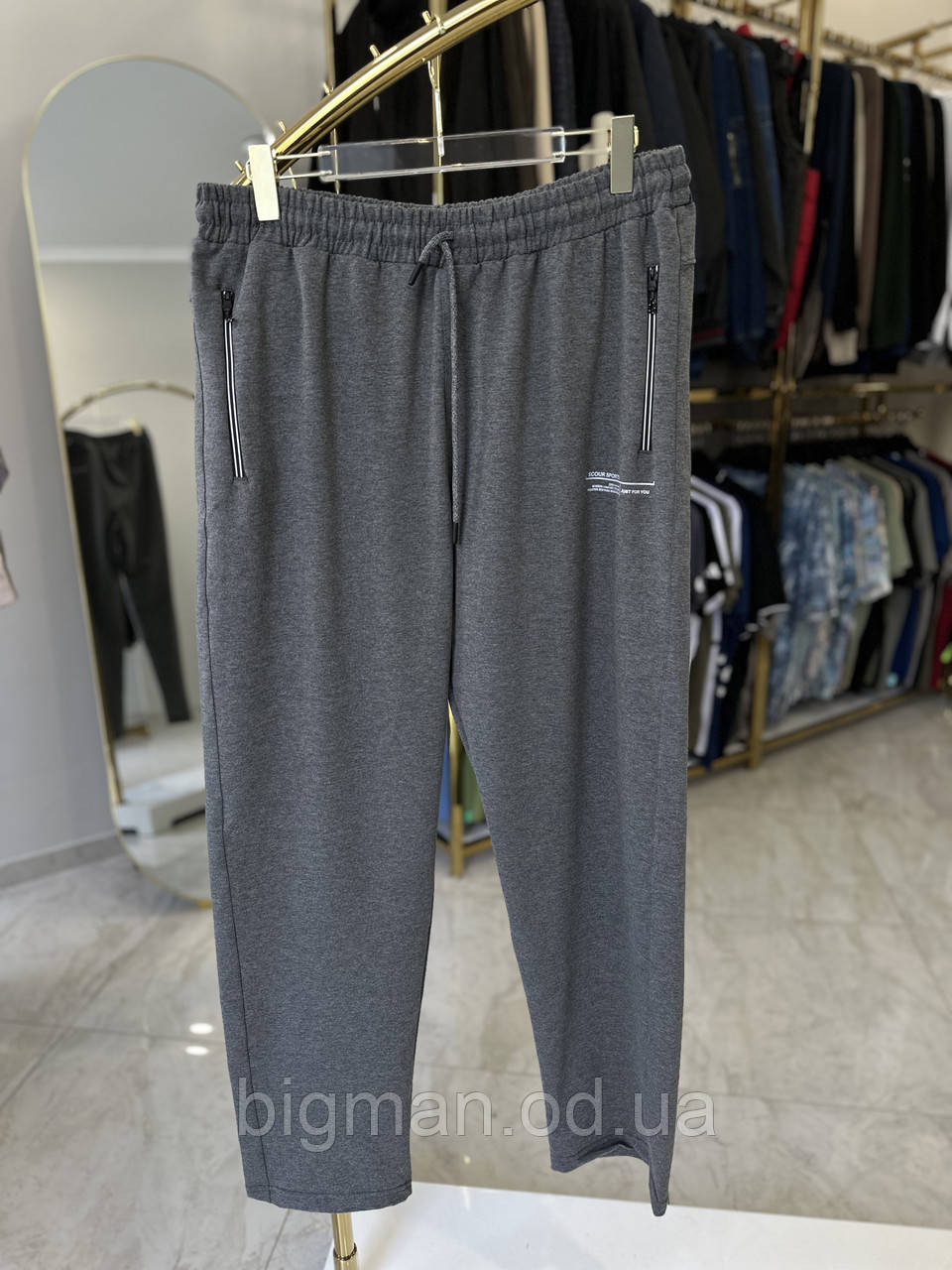 Чоловічі спортивні штани La Vita 3703 (батал) 3-7XL сірі прямі
