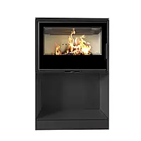 Сталева піч-камін Kratki KARI Ø 180 з вбудованою нішою для дров (8 кВт)