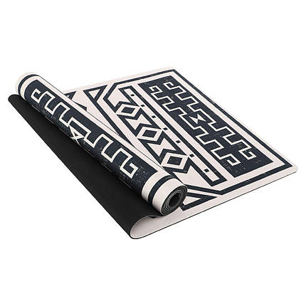 Килимок для йоги замшевий Record 183x61x0,3см двошаровий з фіксуючим ременем у комплекті, фото 1