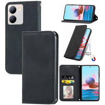 Чохол-книжка Skin Feel Leather Wallet для Vivo Y36 / Y78 5G Black