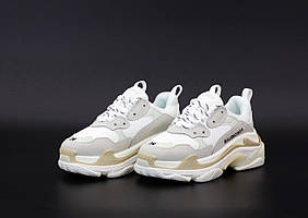 Кросівки Balenciaga Triple S White Beige білі бежеві