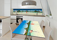 Наклейка 3Д виниловая на стол Zatarga «Розовый фламинго» 650х1200 мм для домов, квартир, стол AG, код: 6510389