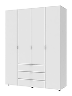 Распашной шкаф для одежды Doros Гелар Белый 4 ДСП 155х49,5х203,4 (42001022) AG, код: 8181380