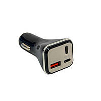 Зарядное устройство для телефона в авто HZ HC13, 2 Type-c + USB, зарядка телефона от прикуривателя «D-s»