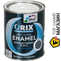 Емаль Atoll Емаль ORIX COLOR 3 в 1 RAL 7045 сірий глянець 0.7 л