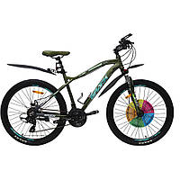 Горный спортивный велосипед, взрослый алюминиевый 2-х колесный велосипед SPARK HUNTER 26`` Ал18`` Ам Лок-Аут