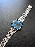 Наручные часы Casio Retro A168 - Серебряные з синим циферблатом