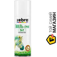 ZEBRA Эмаль аэрозольная Эмаль+ грунт 2в1 серия Акварель зеленый полумат 400 мл