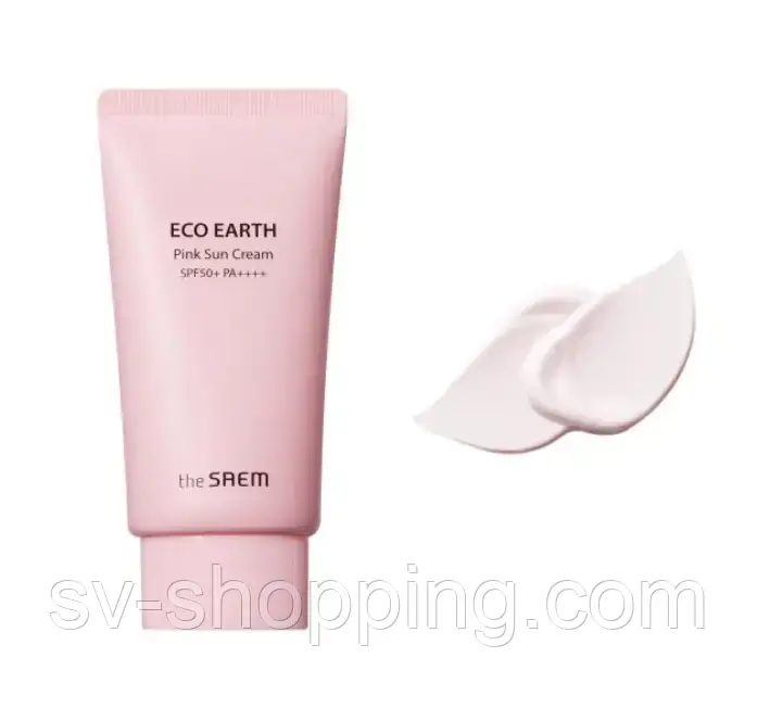Сонцезахисний крем The Saem Sun Eco Earth Pink Sun Cream SPF50+ PA++++ 50 мл